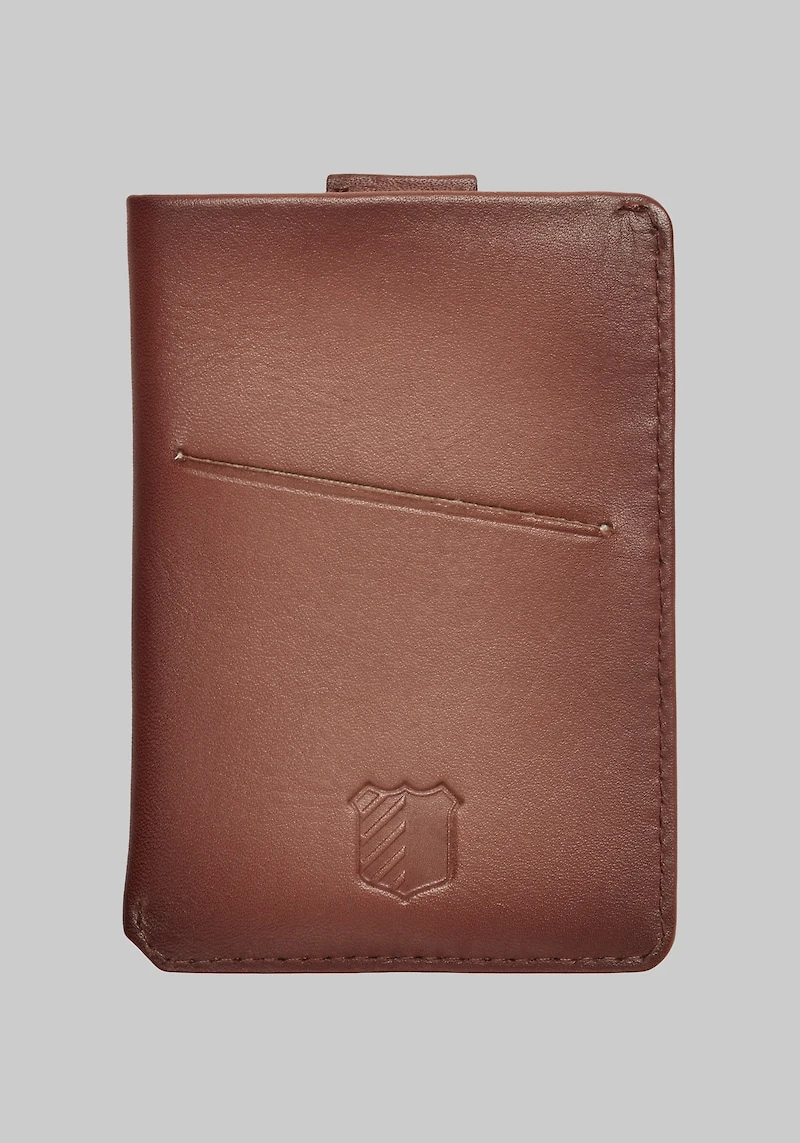 Men's Jos. A. Bank Bi-Fold Leather Card Case With Pull Tab at Jos. A. Bank, Tan,