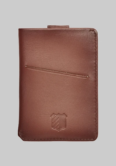 Men's Jos. A. Bank Bi-Fold Leather Card Case With Pull Tab at Jos. A. Bank, Tan,