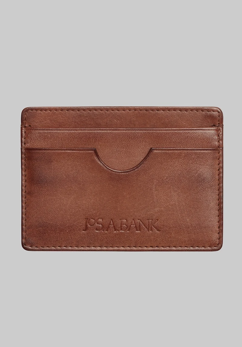 Men's Jos. A. Bank Compact Leather Card Case at Jos. A. Bank, Tan,