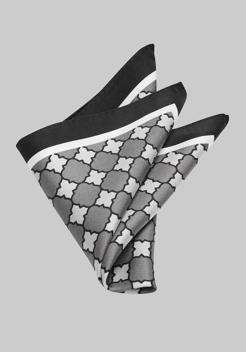 Men's Jos. A. Bank Tile Silk Pocket Square at Jos. A. Bank, Black,