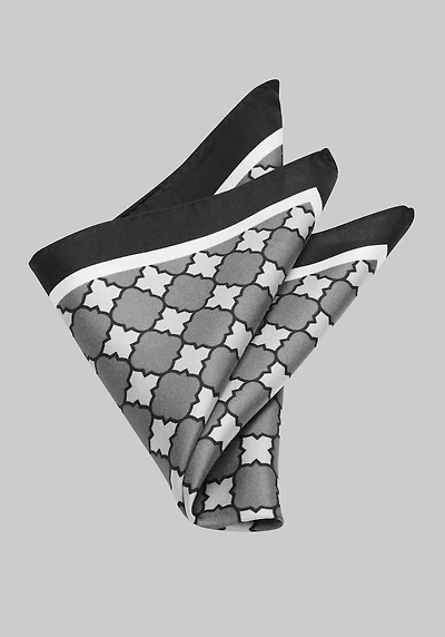 Men's Jos. A. Bank Tile Silk Pocket Square at Jos. A. Bank, Black,