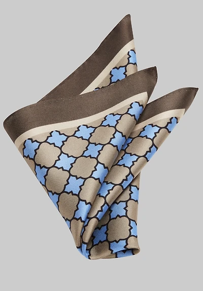 Men's Jos. A. Bank Tile Silk Pocket Square at Jos. A. Bank, Brown,