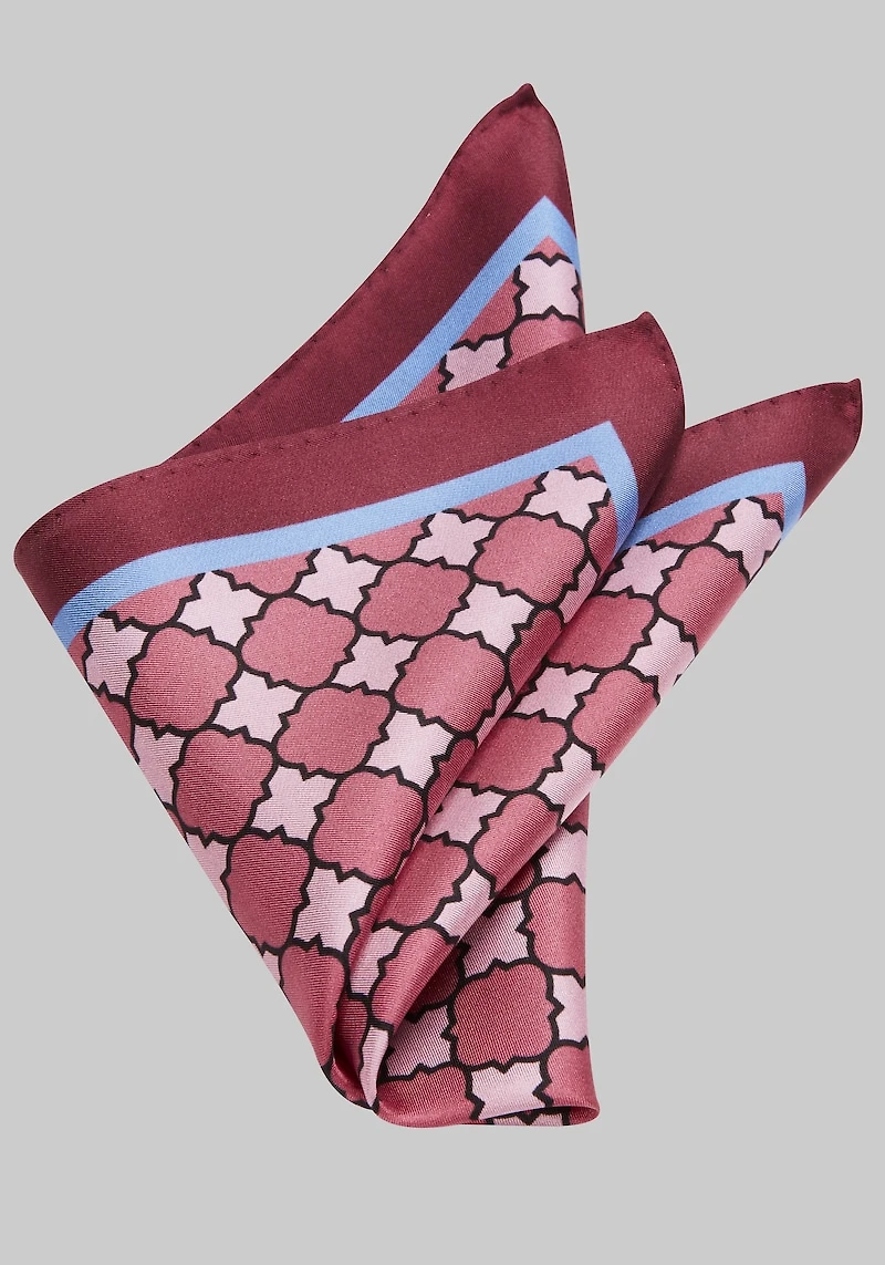 Men's Jos. A. Bank Tile Silk Pocket Square at Jos. A. Bank, Pink/Rose,