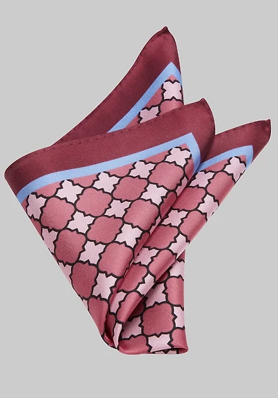 Men's Jos. A. Bank Tile Silk Pocket Square at Jos. A. Bank, Pink/Rose,