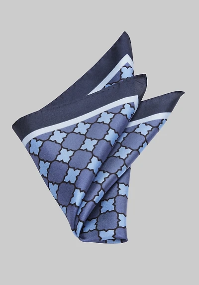 Men's Jos. A. Bank Tile Silk Pocket Square at Jos. A. Bank, Blue/Navy,