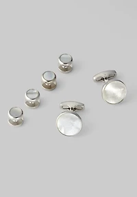 Men's Jos. A. Bank Mother-of-Pearl Cufflink & Stud Set at Jos. A. Bank, Metal Silver/Metals,