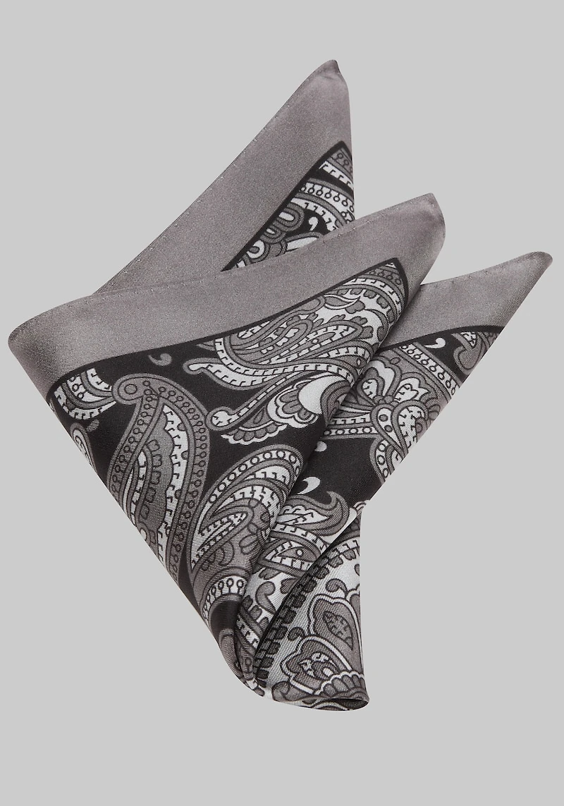 Men's Jos. A. Bank Popping Paisley Silk Pocket Square at Jos. A. Bank, Black,