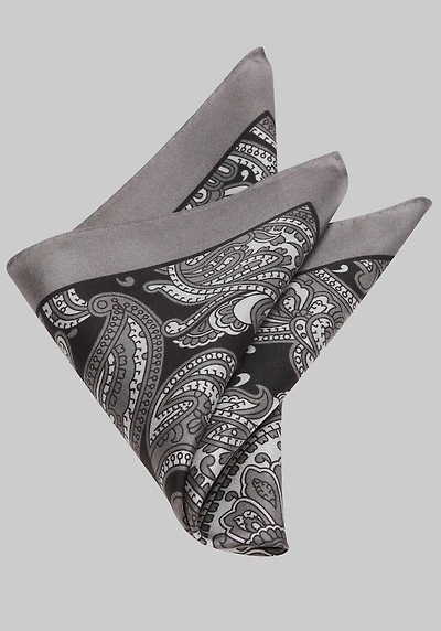 Men's Jos. A. Bank Popping Paisley Silk Pocket Square at Jos. A. Bank, Black,