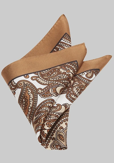 Men's Jos. A. Bank Popping Paisley Silk Pocket Square at Jos. A. Bank, Brown,