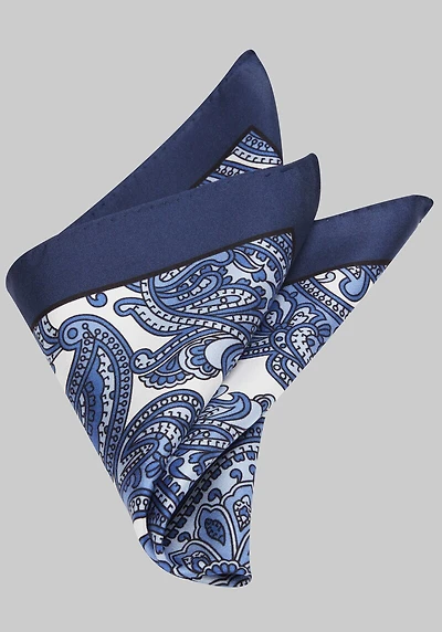Men's Jos. A. Bank Popping Paisley Silk Pocket Square at Jos. A. Bank, Blue,