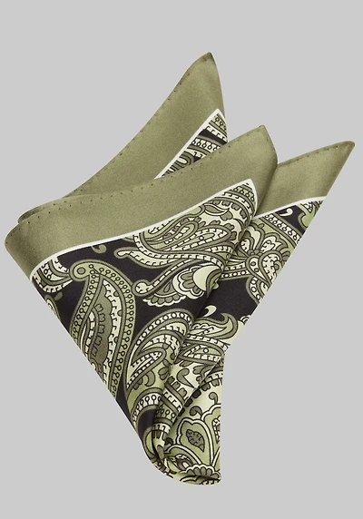 Men's Jos. A. Bank Popping Paisley Silk Pocket Square at Jos. A. Bank, Green,