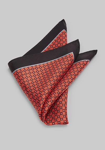 Men's Jos. A. Bank Mini Patterned Silk Pocket Square at Jos. A. Bank, Orange/Rust,
