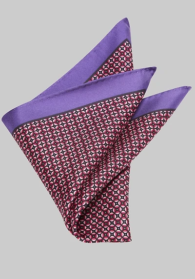 Men's Jos. A. Bank Mini Patterned Silk Pocket Square at Jos. A. Bank, Purple,