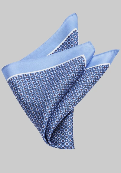 Men's Jos. A. Bank Mini Patterned Silk Pocket Square at Jos. A. Bank, Blue,