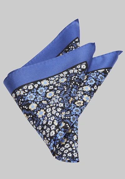 Men's Jos. A. Bank Floral Silk Pocket Square at Jos. A. Bank, Blue,