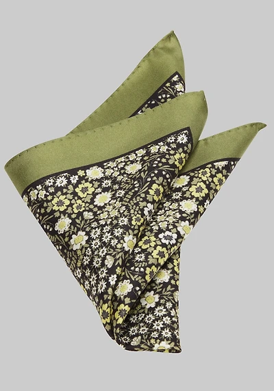 Men's Jos. A. Bank Floral Silk Pocket Square at Jos. A. Bank, Green,