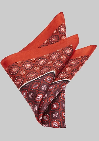 Men's Jos. A. Bank Satin Medallion Duo Pocket Square at Jos. A. Bank, Burgundy,