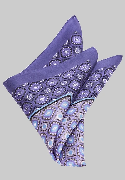 Men's Jos. A. Bank Satin Medallion Duo Pocket Square at Jos. A. Bank, Lilac/Purple,