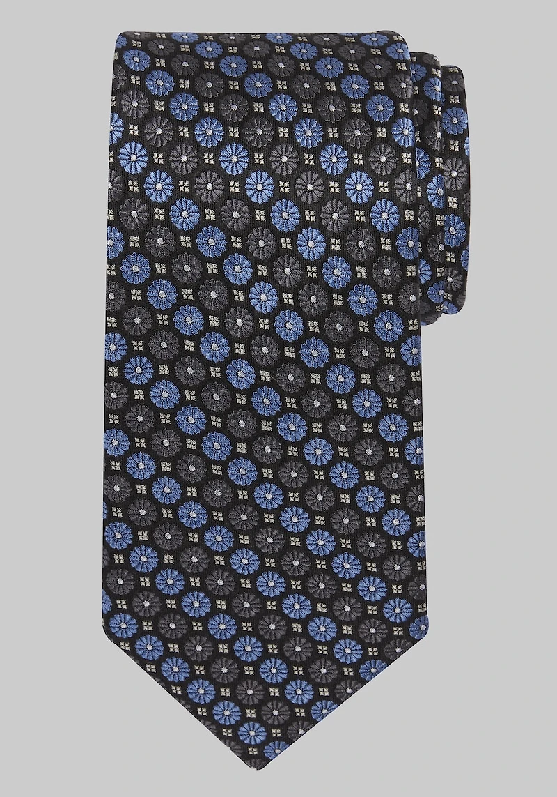 Men's Traveler Collection Floral Stripe Tie at Jos. A. Bank, Charcoal/Grey,