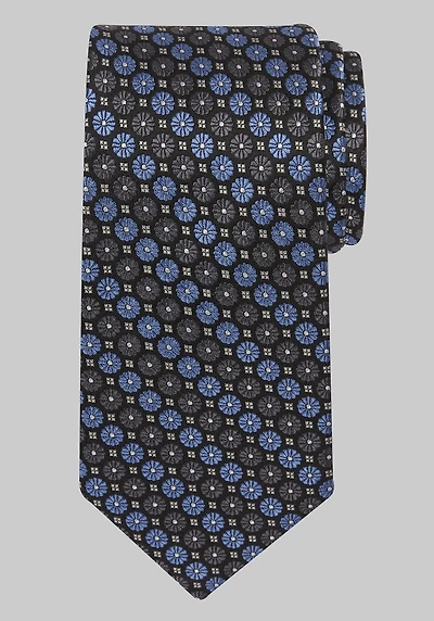 Men's Traveler Collection Floral Stripe Tie at Jos. A. Bank, Charcoal/Grey,