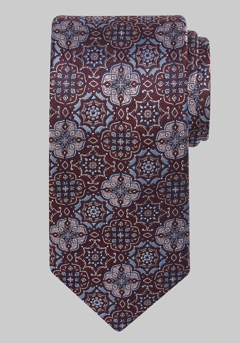 Men's Reserve Collection Interlocked Medallion Tie - Long at Jos. A. Bank, Burgundy,