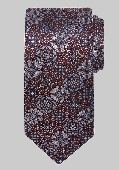 Men's Reserve Collection Interlocked Medallion Tie - Long at Jos. A. Bank, Burgundy,