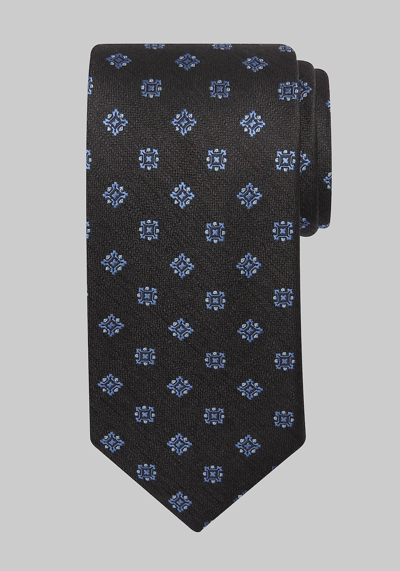 Men's Traveler Collection Floral Medallion Tie at Jos. A. Bank, Charcoal/Grey,