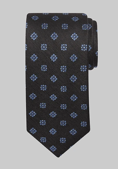 Men's Traveler Collection Floral Medallion Tie at Jos. A. Bank, Charcoal/Grey,