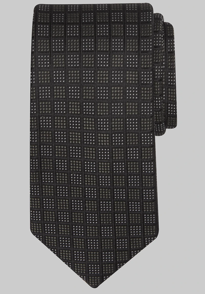 Men's Traveler Collection Dot Grid Tie at Jos. A. Bank, Black,