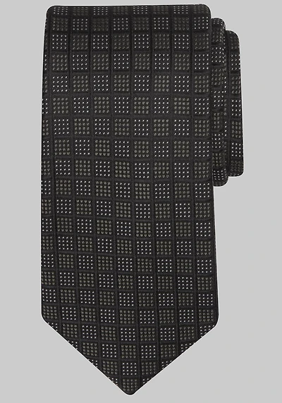 Men's Traveler Collection Dot Grid Tie at Jos. A. Bank, Black,