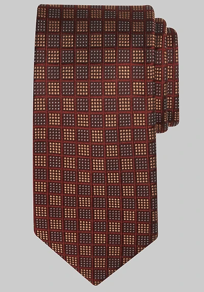Men's Traveler Collection Dot Grid Tie at Jos. A. Bank, Orange/Rust,