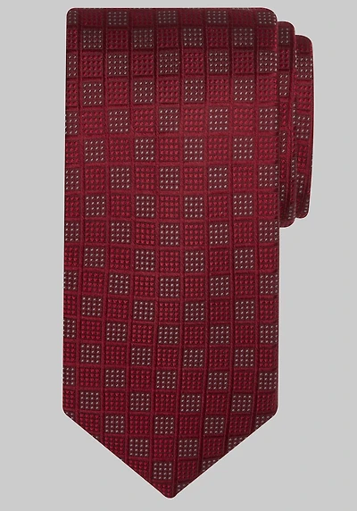 Men's Traveler Collection Dot Grid Tie at Jos. A. Bank, Red,