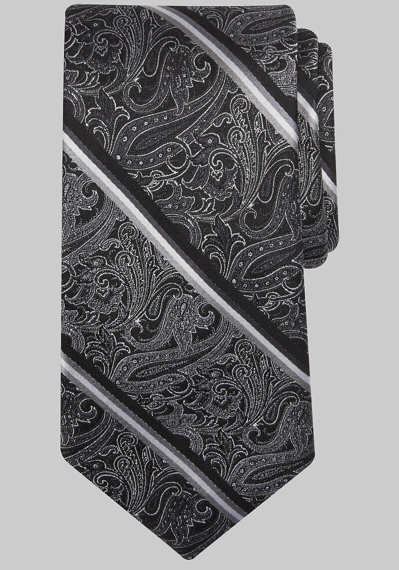 Men's Reserve Collection Paisley Stripe Tie at Jos. A. Bank, Charcoal/Grey,