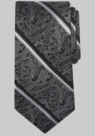 Men's Reserve Collection Paisley Stripe Tie at Jos. A. Bank, Charcoal/Grey,