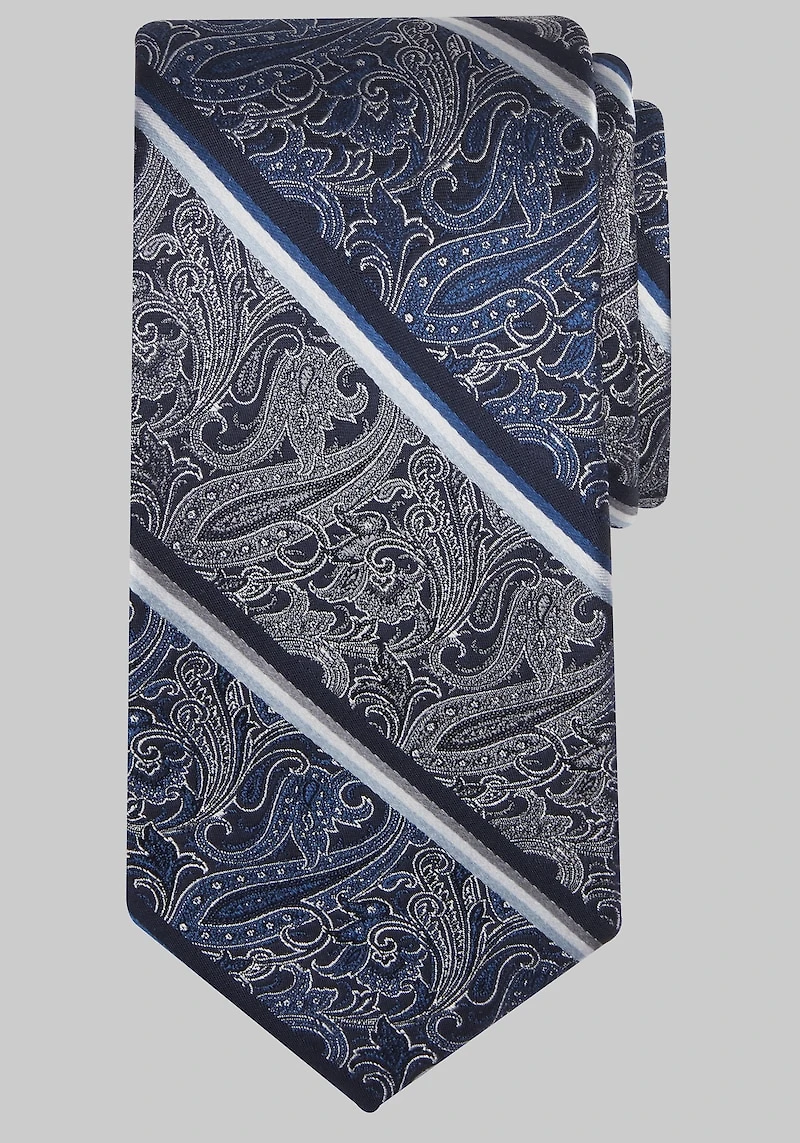 Men's Reserve Collection Paisley Stripe Tie at Jos. A. Bank, Blue/Navy,