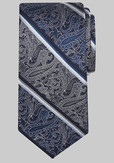 Men's Reserve Collection Paisley Stripe Tie at Jos. A. Bank, Blue/Navy,