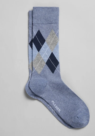 Men's Jos. A. Bank Argyle Pattern Socks, 1-Pair at Jos. A. Bank, Blue/Navy Heather,