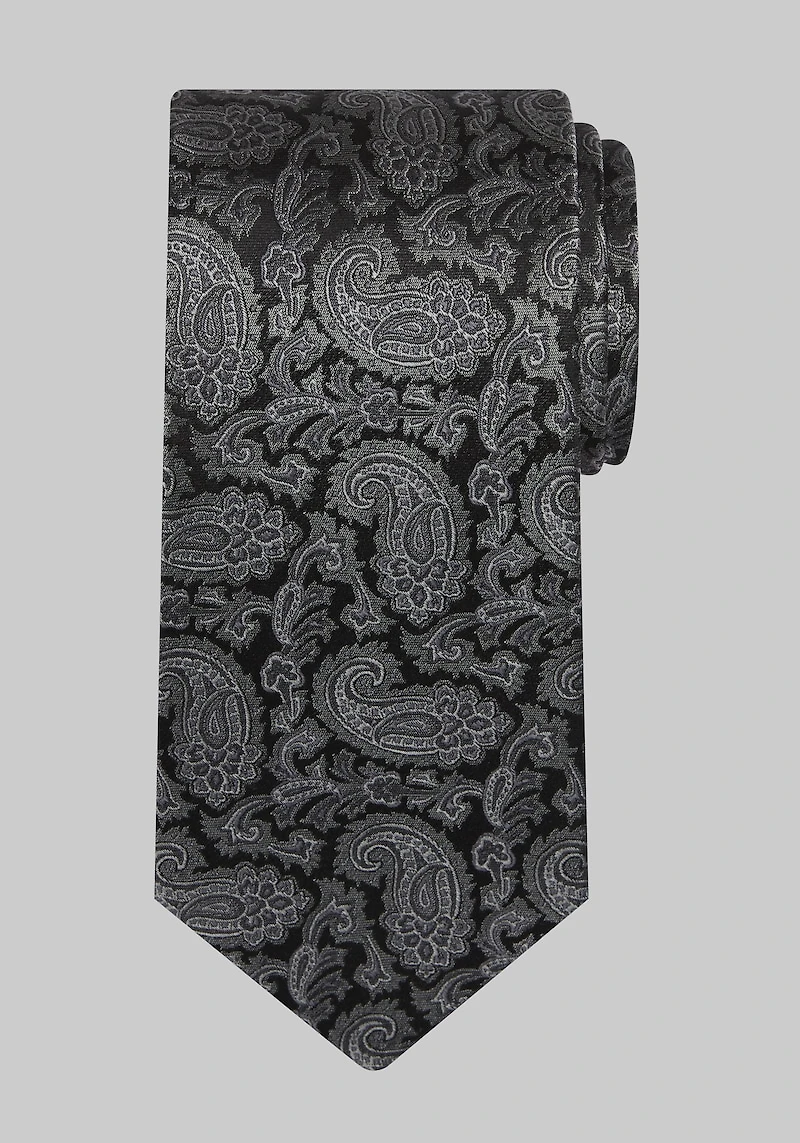 Men's Reserve Collection Tossed Paisley Tie at Jos. A. Bank, Black,