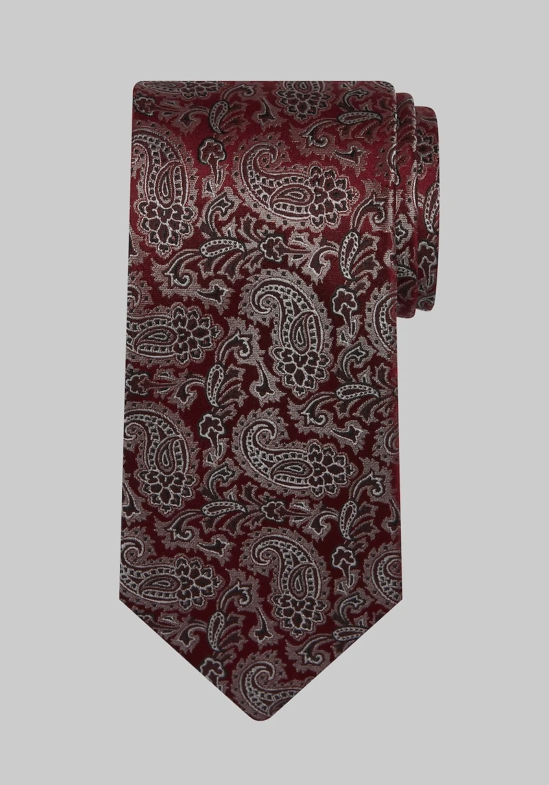 Men's Reserve Collection Tossed Paisley Tie at Jos. A. Bank, Burgundy,