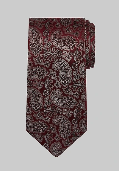 Men's Reserve Collection Tossed Paisley Tie at Jos. A. Bank, Burgundy,