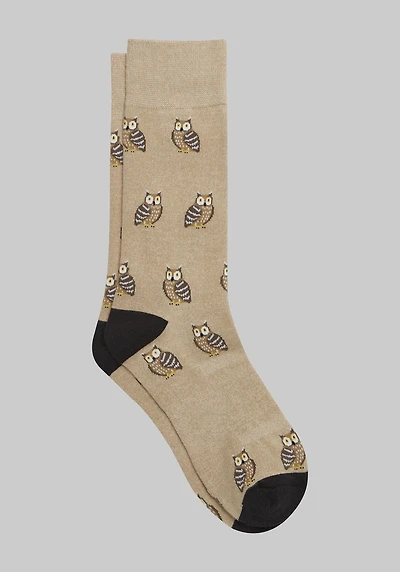Men's Jos. A. Bank Owl Performance Socks at Jos. A. Bank, Oatmeal Heather/Tan,