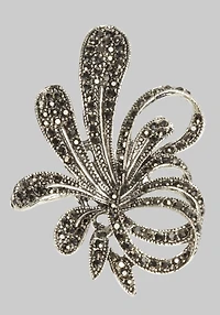Men's Jos. A. Bank Sweeping Floral Crystal Lapel Pin at Jos. A. Bank, Gunmetal/Metals,