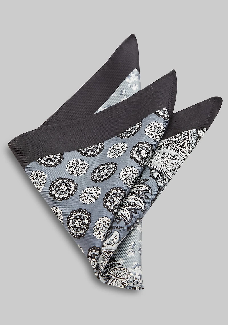 Men's Jos. A. Bank 4-Print Pocket Square at Jos. A. Bank, Black,