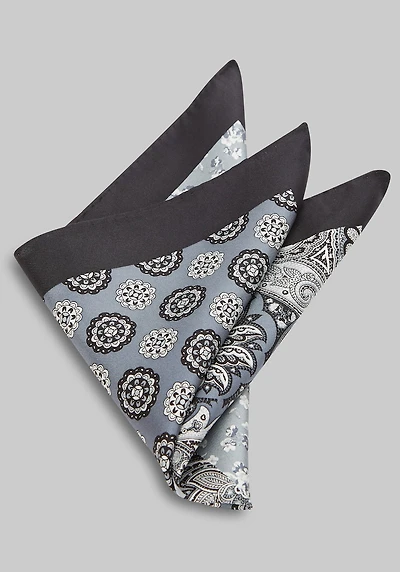 Men's Jos. A. Bank 4-Print Pocket Square at Jos. A. Bank, Black,