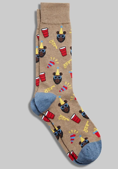 Men's Jos. A. Bank Party Animal Socks at Jos. A. Bank, Tan,