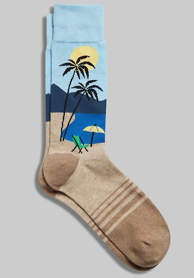 Men's Jos. A. Bank Scenic Palm Tree Socks at Jos. A. Bank, Light Blue,