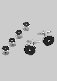 Men's Jos. A. Bank Crystal Cufflink & Stud Set at Jos. A. Bank, Silver/Black,