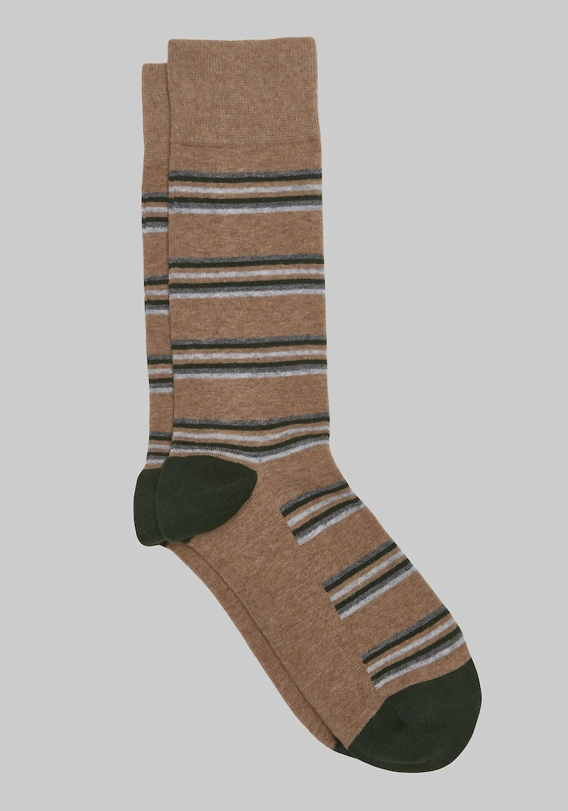 Men's Jos. A. Bank Mixed Stripe Socks at Jos. A. Bank, Heather Combo/Tan,