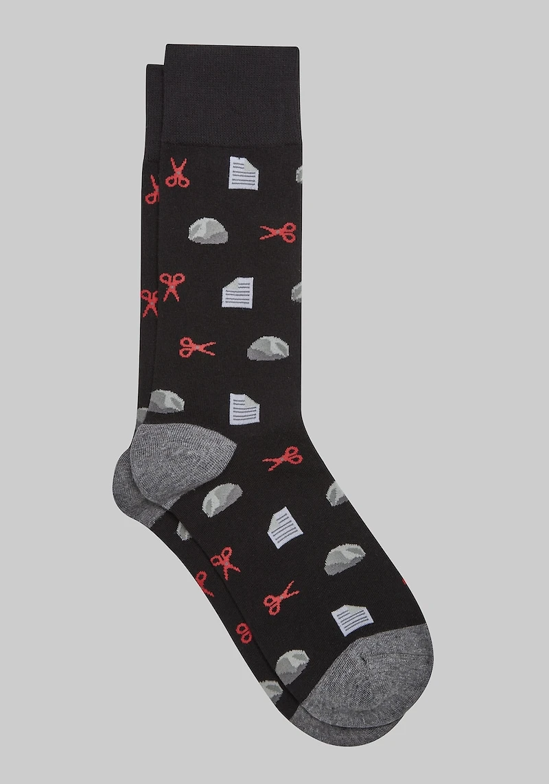 Men's Jos. A. Bank Rock Paper Scissors Socks at Jos. A. Bank, Black,