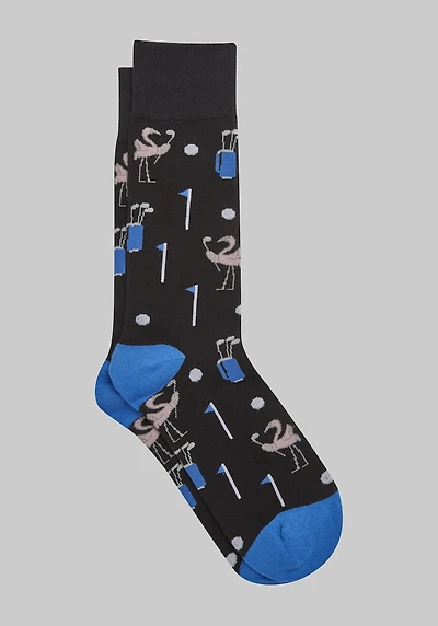 Men's Jos. A. Bank Golfing Flamingo Socks at Jos. A. Bank, Black,